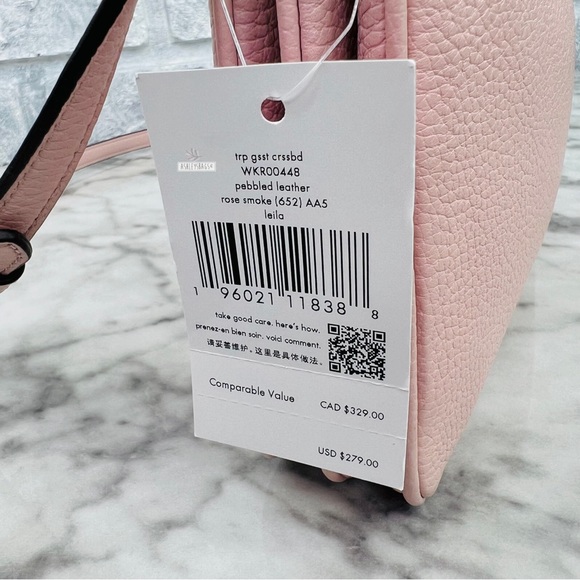 Kate Spade Leila Triple Gusset Crossbody In Rose Smoke - Picture 10 of 11
